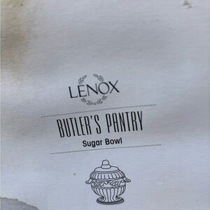 Lenox Butler's Pantry Sugar Bowl with Cream and Black Design